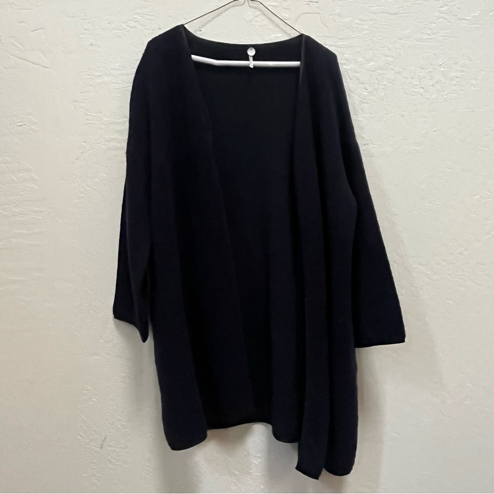 navy cardigan Margaret O’Leary navy open front